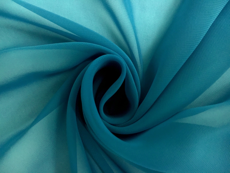 Japanese Polyester Chiffon in Sea Blue1