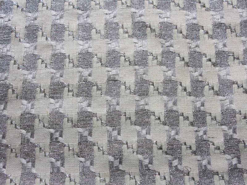 Metallic Cotton in Ivory and Silver0