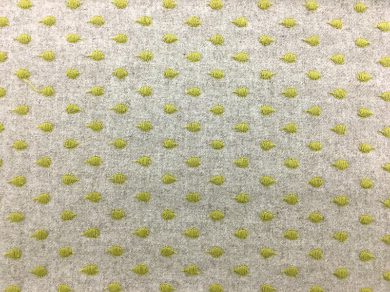 Cotton Wool Flannel With Embroidered Dots0