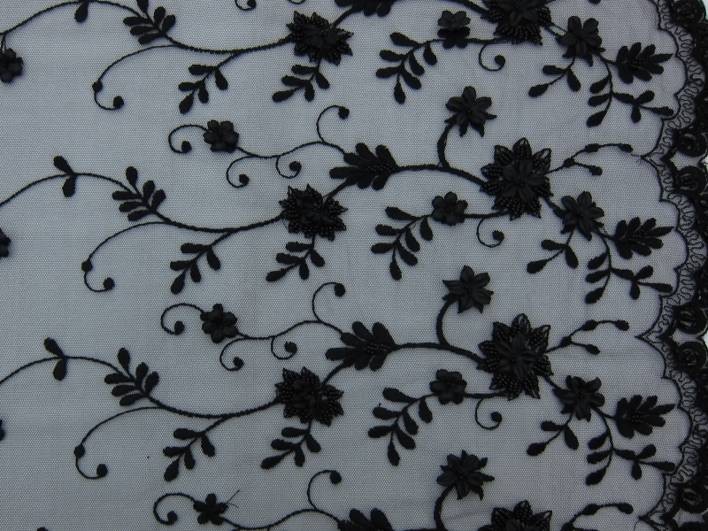 Embroidered Illusion with Appliqué and Beads0