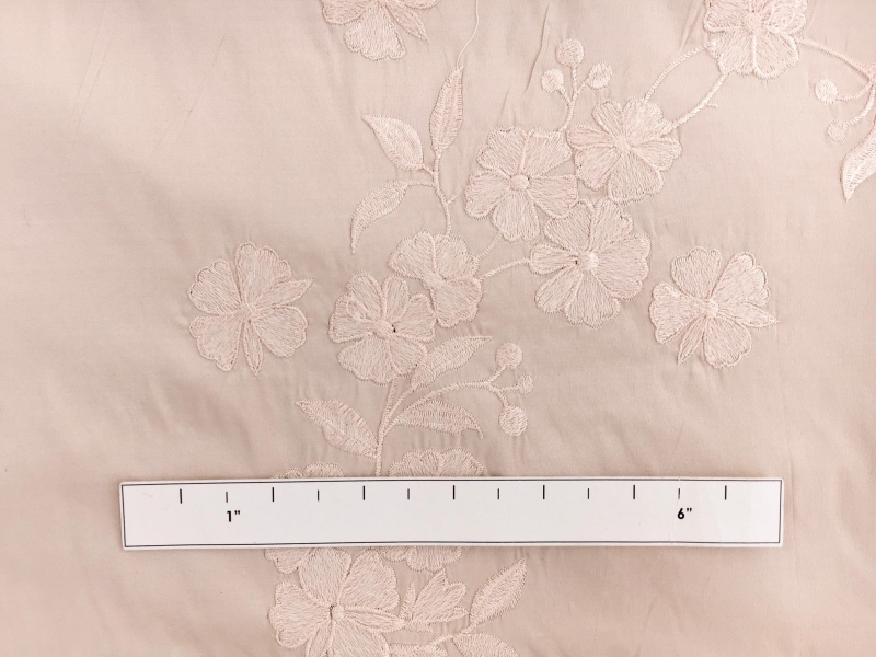 Silk Taffeta with an Embroidered Scallop and Floral Degradé2