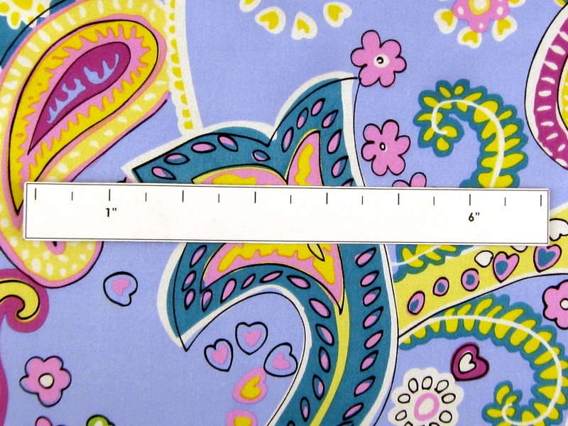 Printed Silk Charmeuse with Bright Paisleys and Florals1