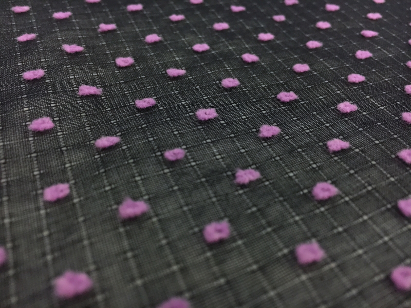 Cotton Plumetis in Black Violet0