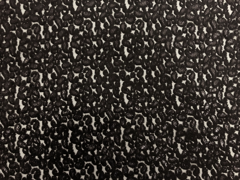 Black Paisley Rayon Lurex Panne Burnout Velvet 0