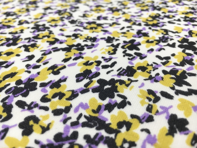 Printed Silk Gazar with Small Flowers2