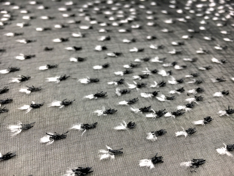 Black Silk and Lurex Burnout Velvet with Dots 2