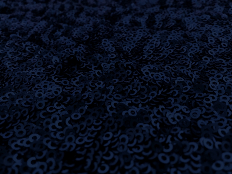 Mini Sequins on Stretch Tulle in Matte Midnight 0