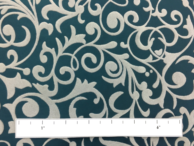 Italian Flocked Silk Taffeta With Arabesque Pattern1