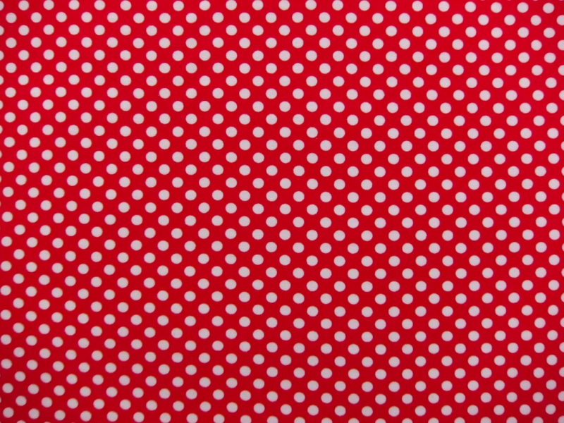 Cotton Jersey Polka Dot Print in Red0