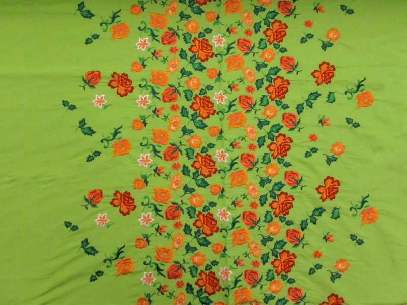 French Embroidered Italian Silk Faille0