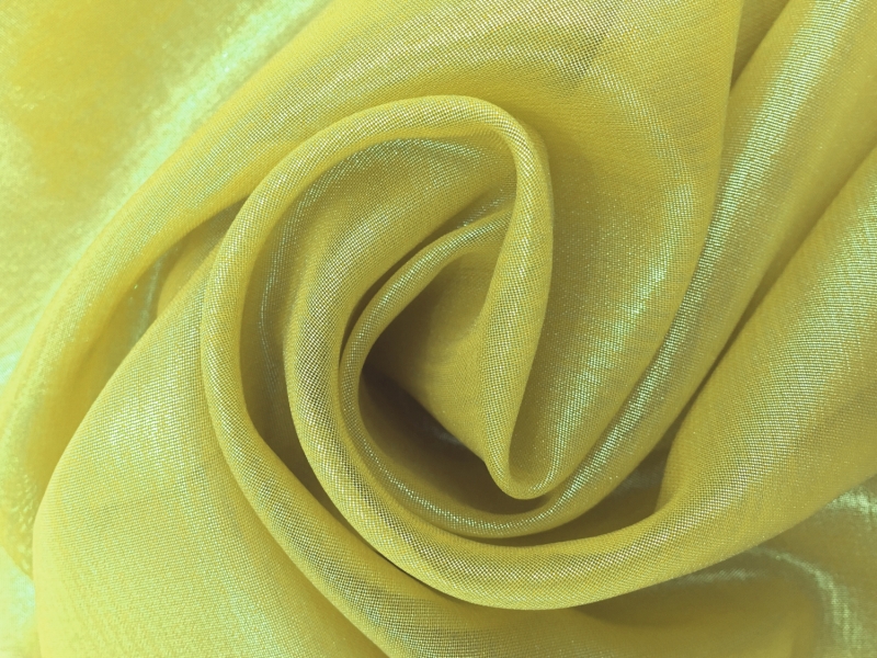 Microfiber Gold Metallic Chiffon in Chartreuse 0