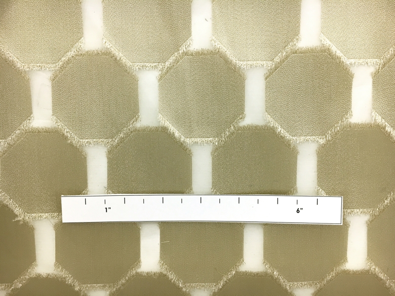 Metallic Geometric Burnout Silk Organza1