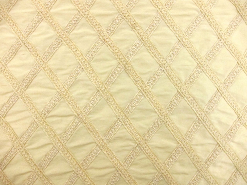 Trim Embroidered Silk Shantung0