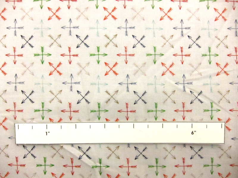Colorful Cotton Broadcloth Print with Crosesd Arrows1