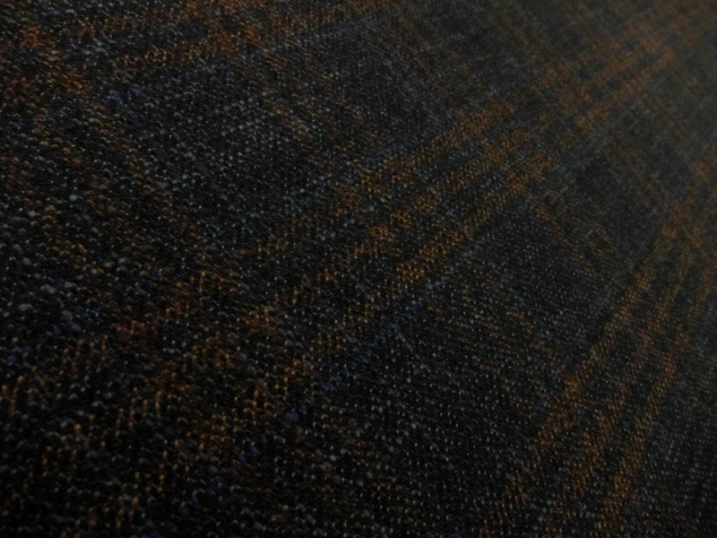 Italian Virgin Wool Bamboo Plaid Suiting0
