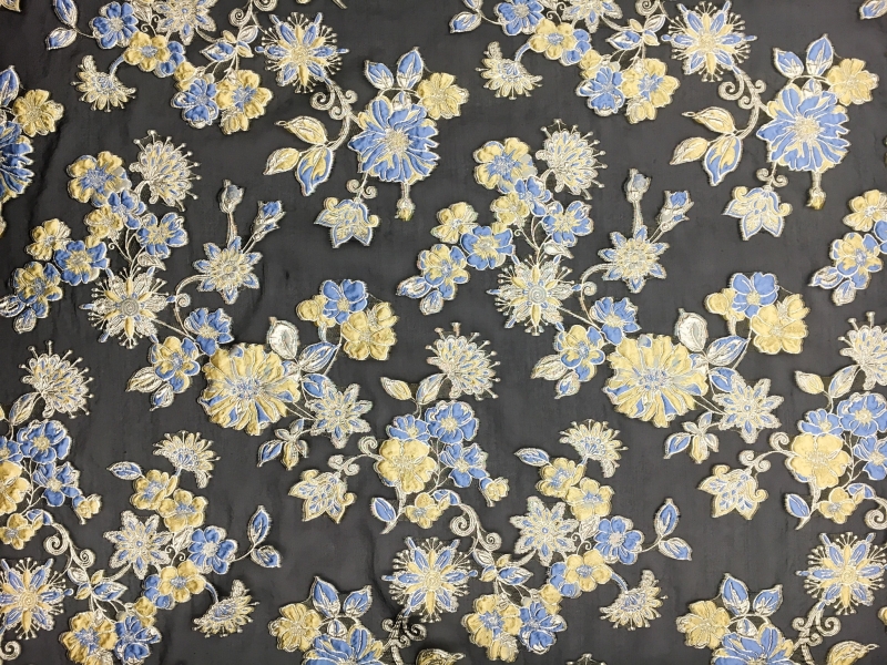 Metallic Silk Blend Organza Fil Coupé0