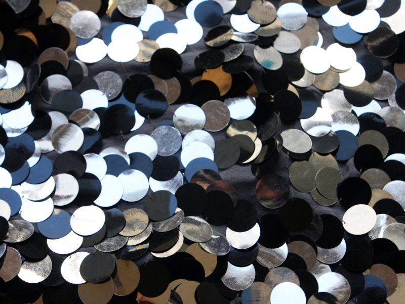 Paillettes on Silk Chiffon0