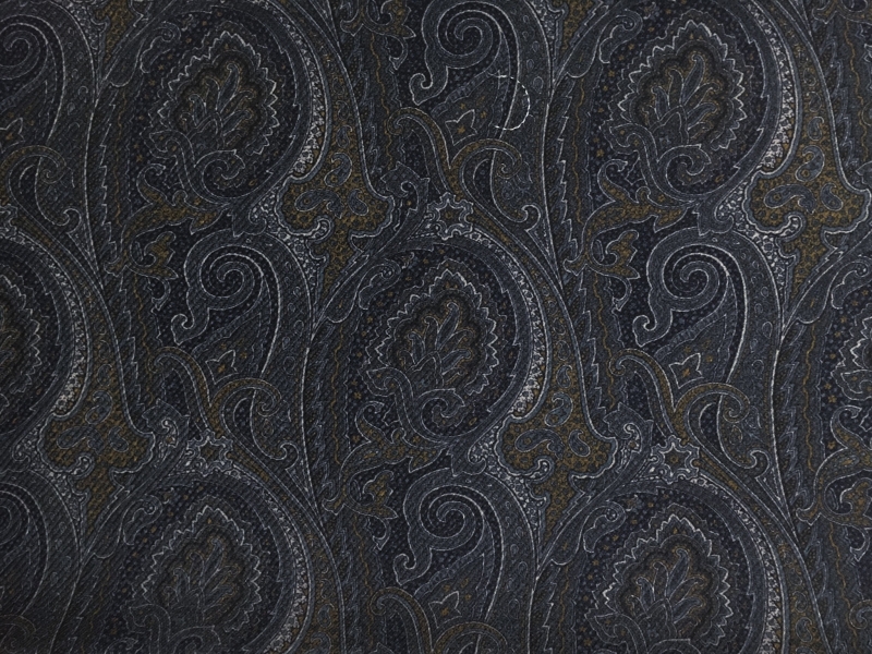 Italian Wool Twill Paisley Print0