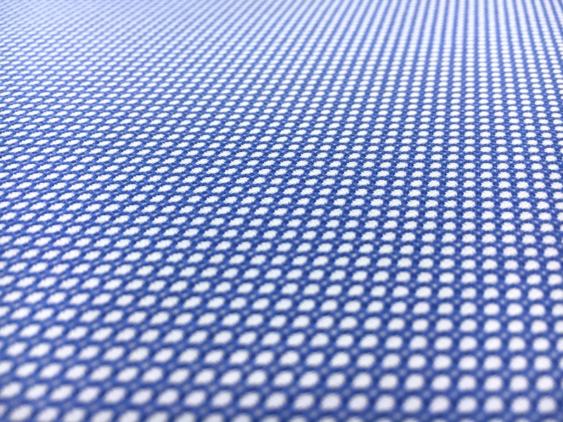 Italian Cotton Birdseye Dobby Shirting in Blue2