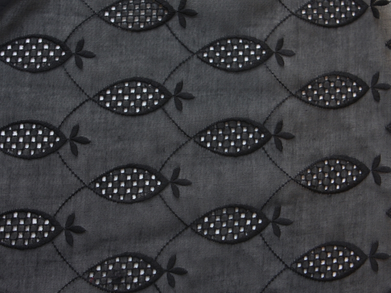 Cotton Voile Eyelet in Black1