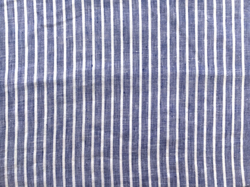 Linen Handkerchief Woven Stripe in Royal0