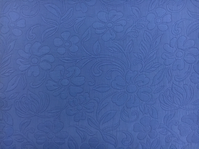 Italian Cotton Blend Floral Brocade in Periwinkle0