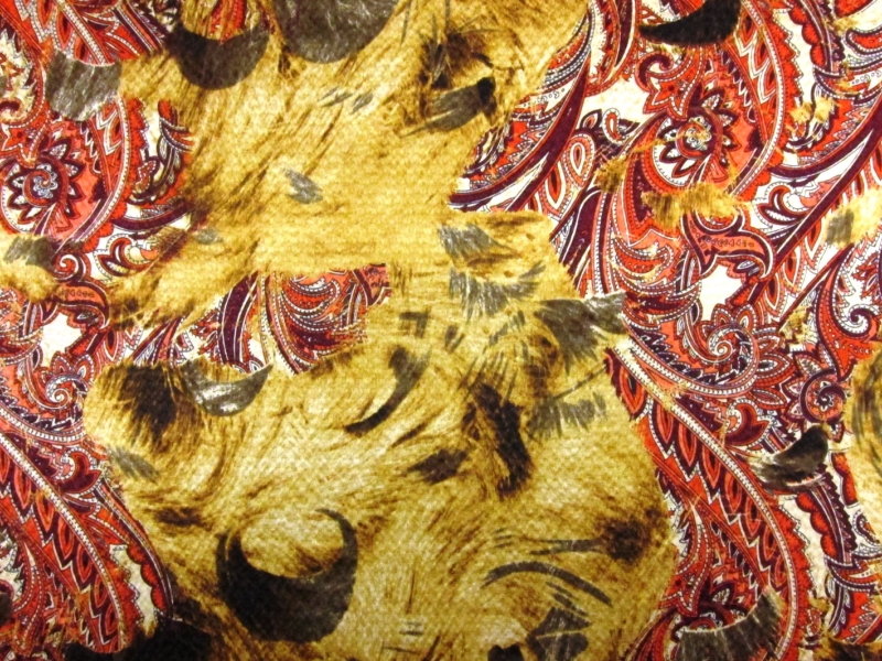 Printed Hammered Silk Charmeuse0