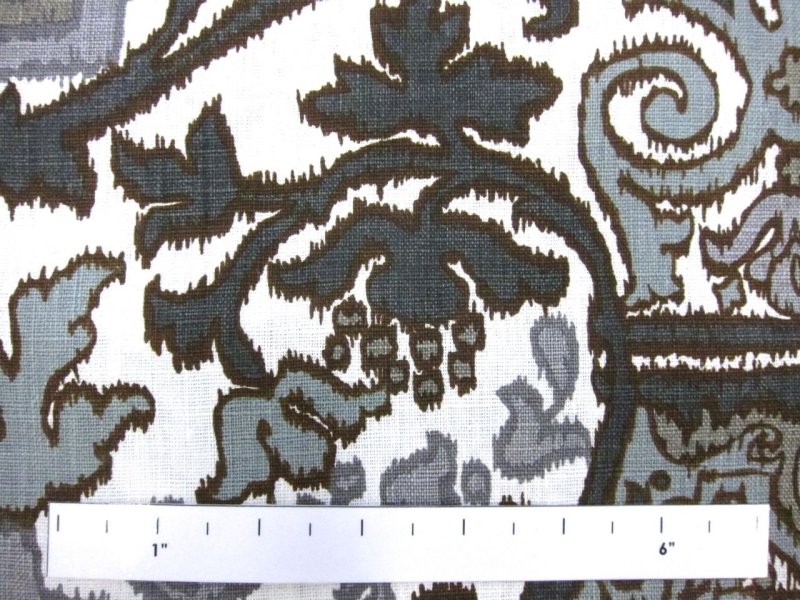 Linen Upholstery Paisley Ikat Print1