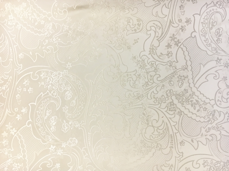 Eggshell Silk Brocade with Deconstructed Paisleys and Florals0