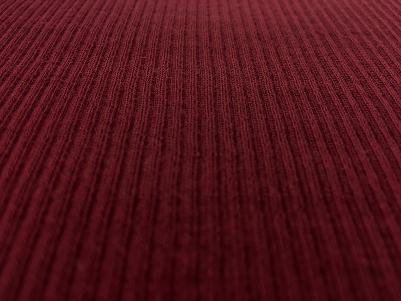 Virgin Wool Rib Knit in Cranberry0