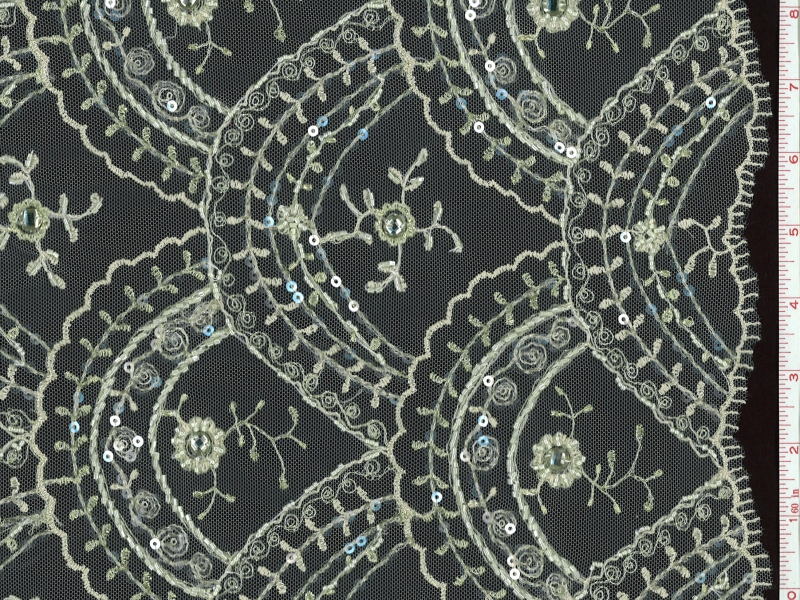 BEADED METALLIC EMBROIDERED ILLUSION0
