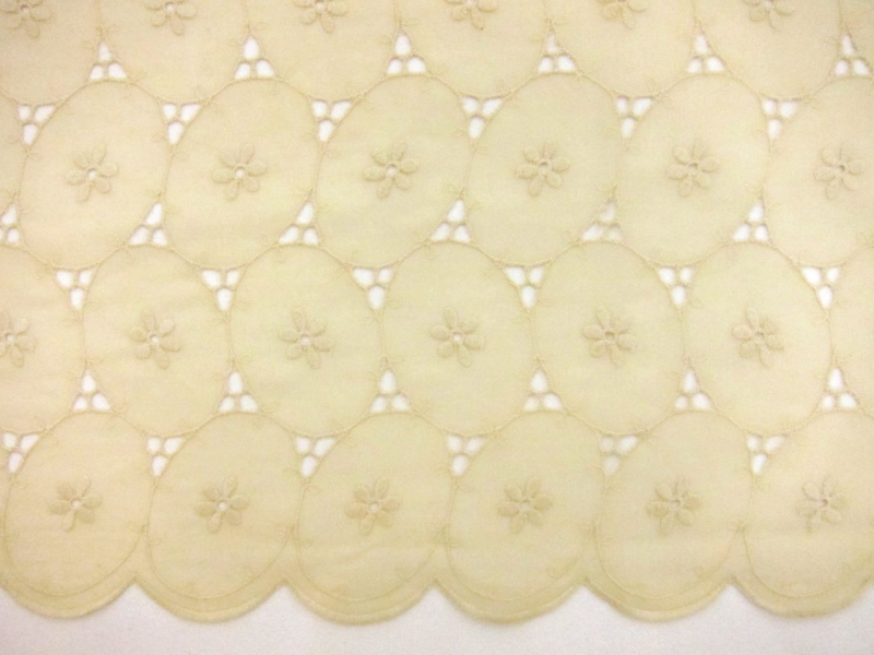 Cotton Voile Eyelet in Cream0