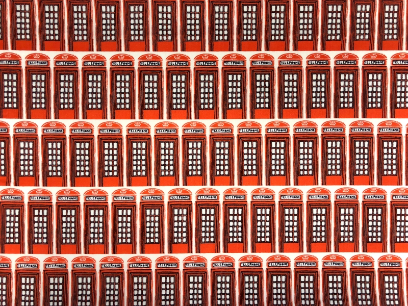 Cotton Broadcloth London Booths Print0