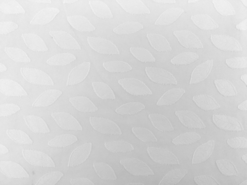 Italian Cotton Voile Fil Coupé with Leaves Motif0