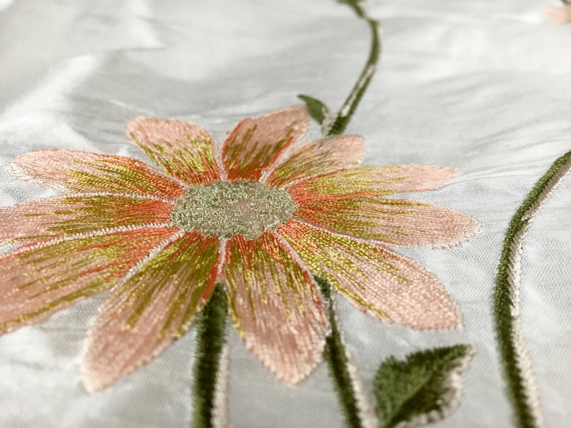 Embroidered Silk Shantung with Florals2