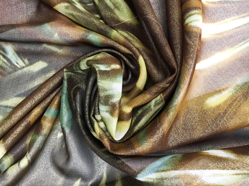 Metallic Printed Silk Chiffon1