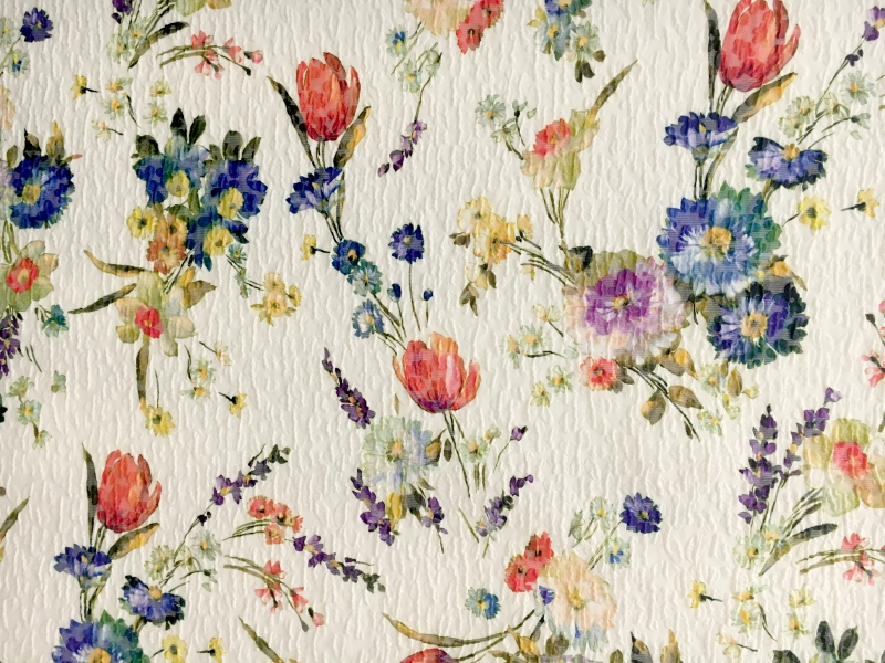 Polyester and Viscose Printed Cloqué 0