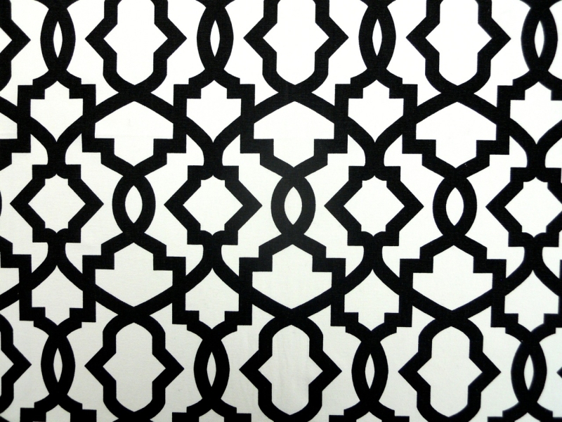 Black Imperial Trellis Cotton Canvas Print0