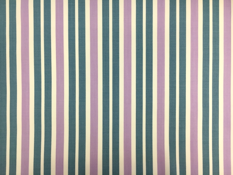 Wool Lycra Suiting Stripe in Teal and Lilac0