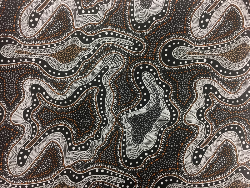 Australian Cotton Print With Aboriginal Motif 0