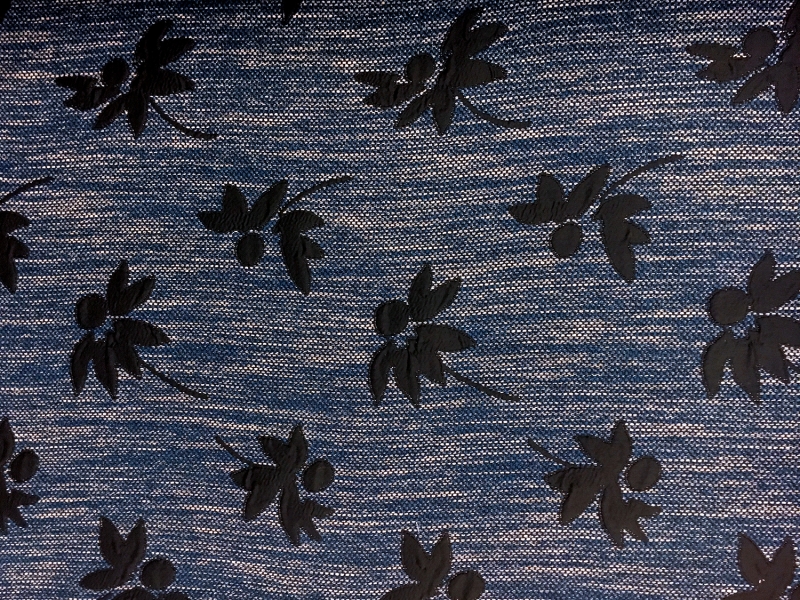 Cotton Blend Tweed Brocade with Large Flowers0