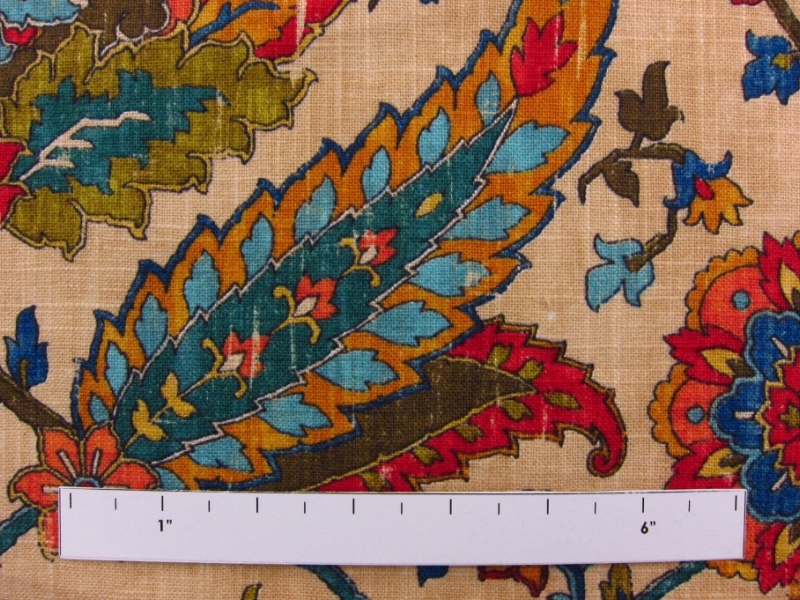 Linen Upholstery Paisley Print1