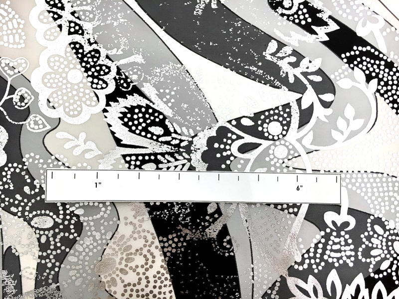 Printed and Metallic Silk Charmeuse1