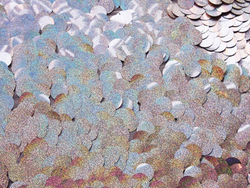 Paillettes on Silk Chiffon0