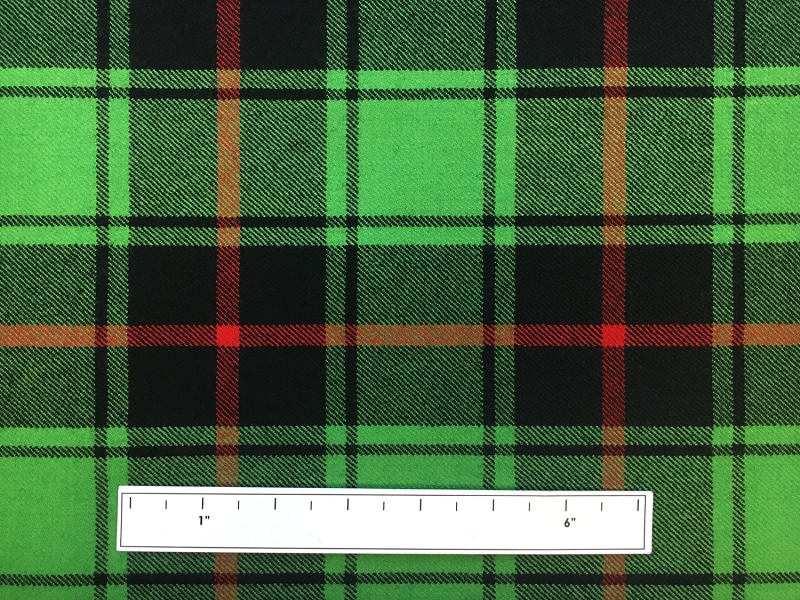 Italian Virgin Wool Tartan Plaid in Emerald 3
