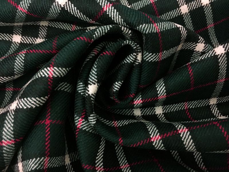 Italian Wool Tartan Plaid in Forest Green1