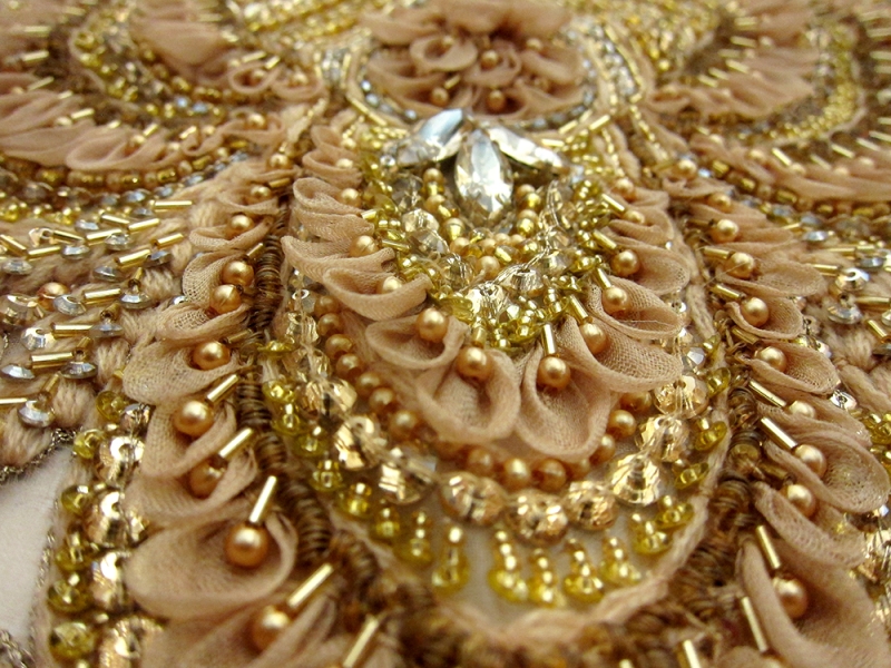 Jasmine Gold Beaded and Embroidered Silk Organza Bodice2