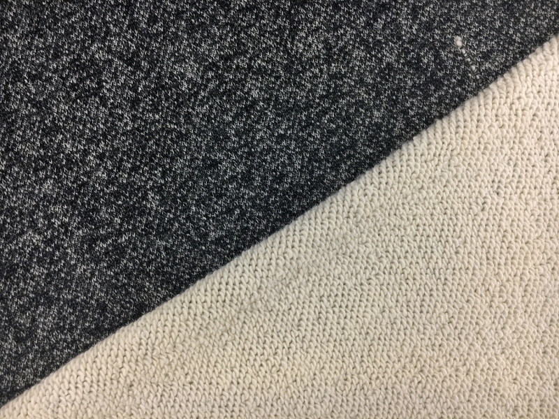 Large Loop Cotton French Terry Knit in Charcoal0