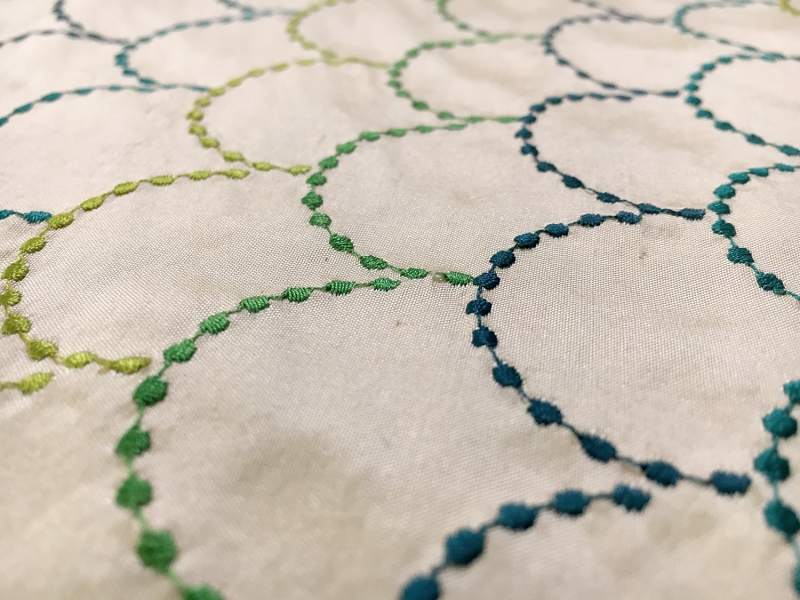 Silk Shantung with and Embroidered Scale Pattern2