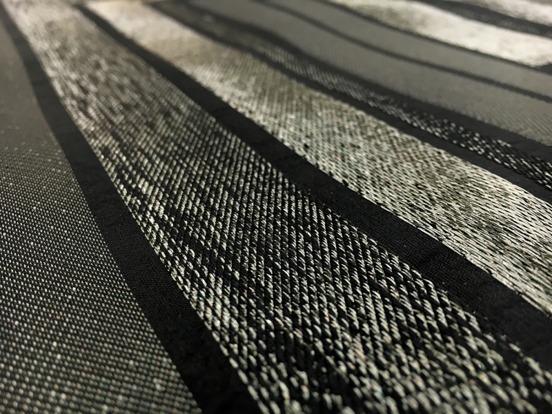 Metallic Geometric Jacquard Brocade in Gunmetal2